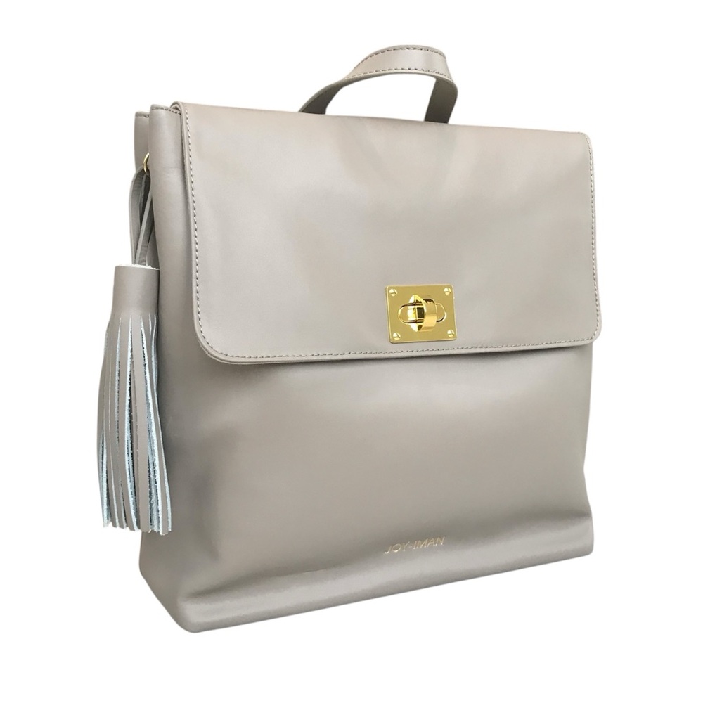 NEW! JOY & IMAN Leather Backpack Taupe